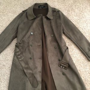 Zara suede trench coat in olive